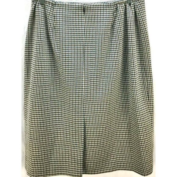 Anne Klein Skirt 16W Black Teal Houndstooth Straight Zipper Slit Work New - Picture 3 of 7